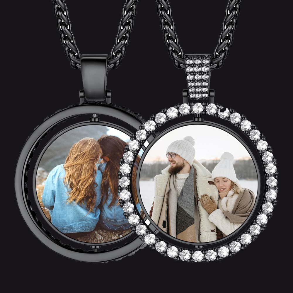 Personalized Cubic Zircon Picture Stainless Steel Necklace FaithHeart Jewelry