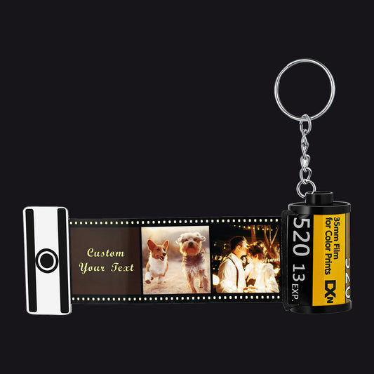 Custom Photo Camera Film Roll Keychain FaithHeart Jewelry