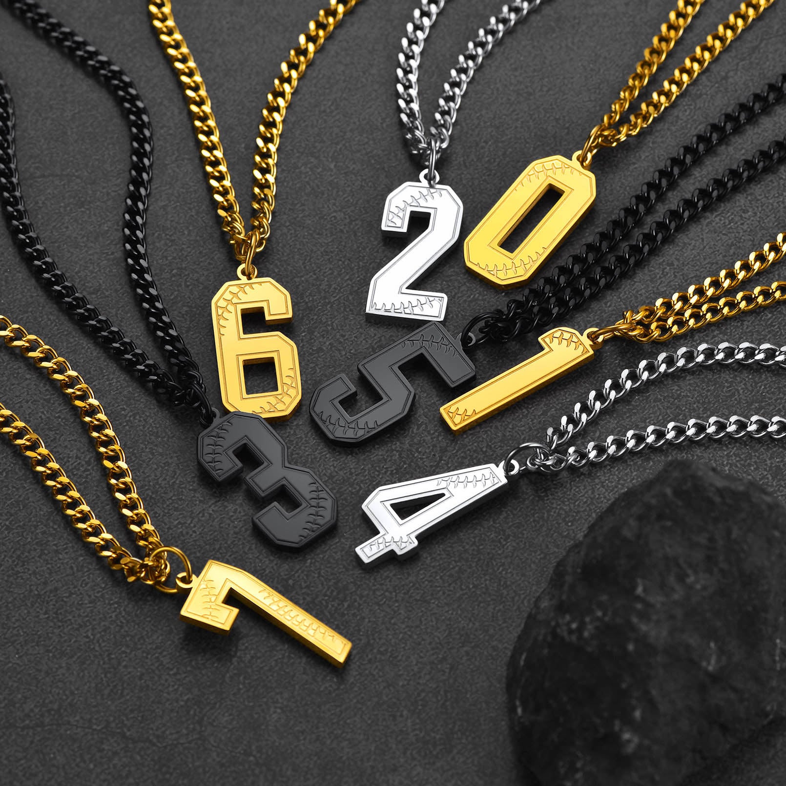 Inspiration Baseballs Number Necklace Chain for Sports Fan FaithHeart