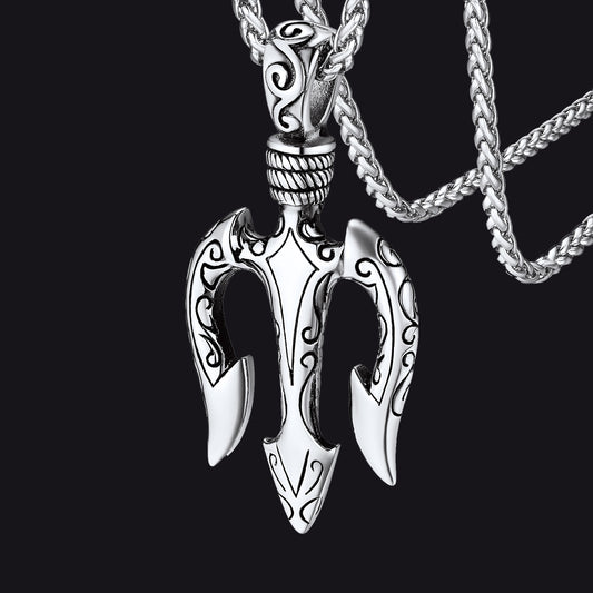 Poseidon Stainless Steel Pendant Necklace Ancient Greece Amulet Jewelry FaithHeart Jewelry