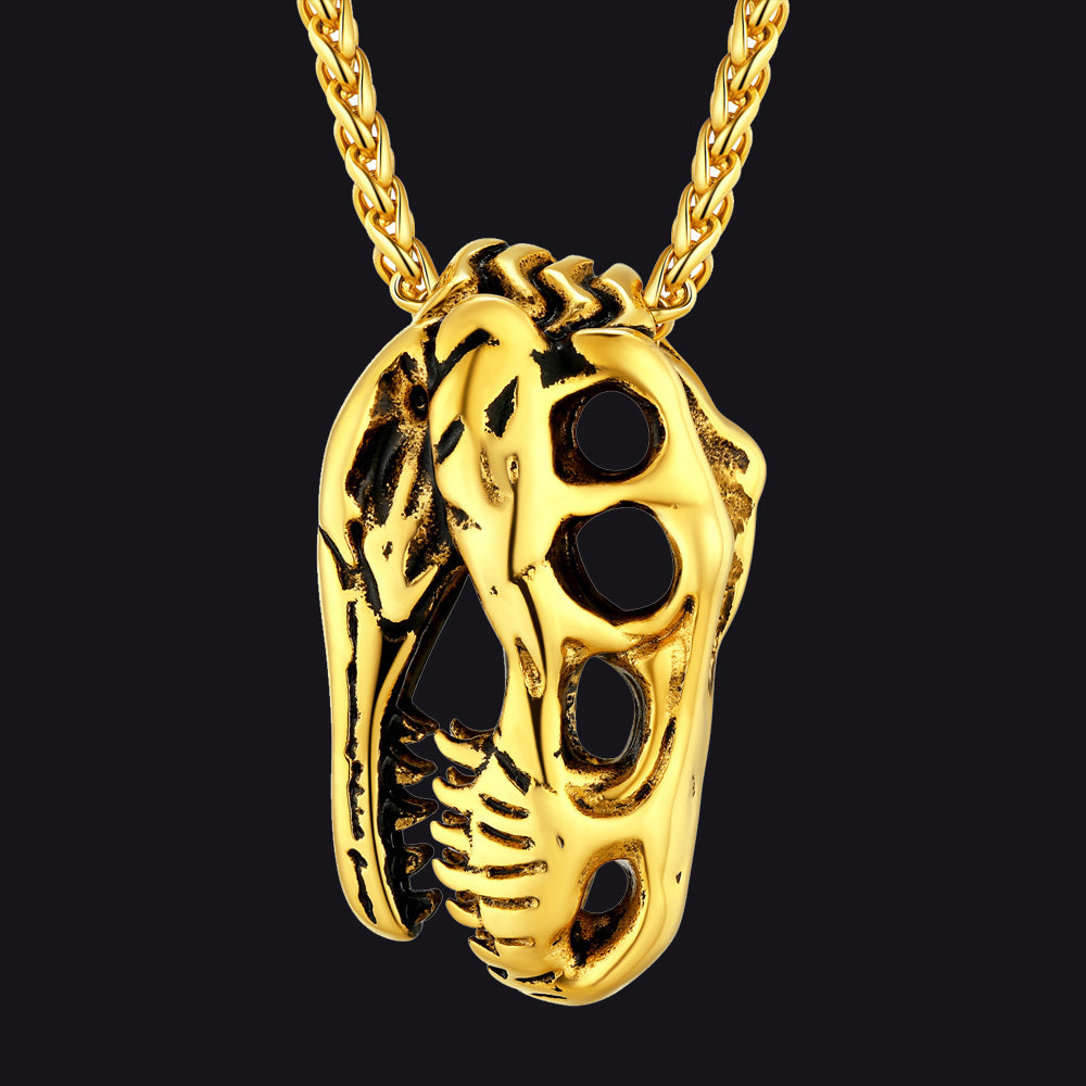 Dinosaur Skeleton Tyrannosaurus Rex Pendant with Chain FaithHeart Jewelry