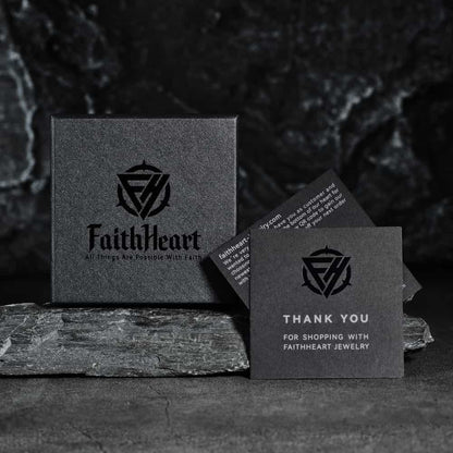 FaithHeart Black Braided Leather Punk Stainless Steel Bracelet FaithHeart