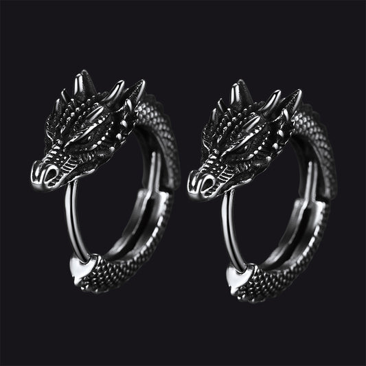 FaithHeart Men's Dragon Hoop Earrings Stainless Steel FaithHeartimg