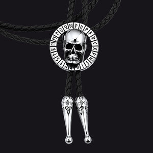 FaithHeart Viking Bolo Tie for Men, Skull Steel Pendant FaithHeart