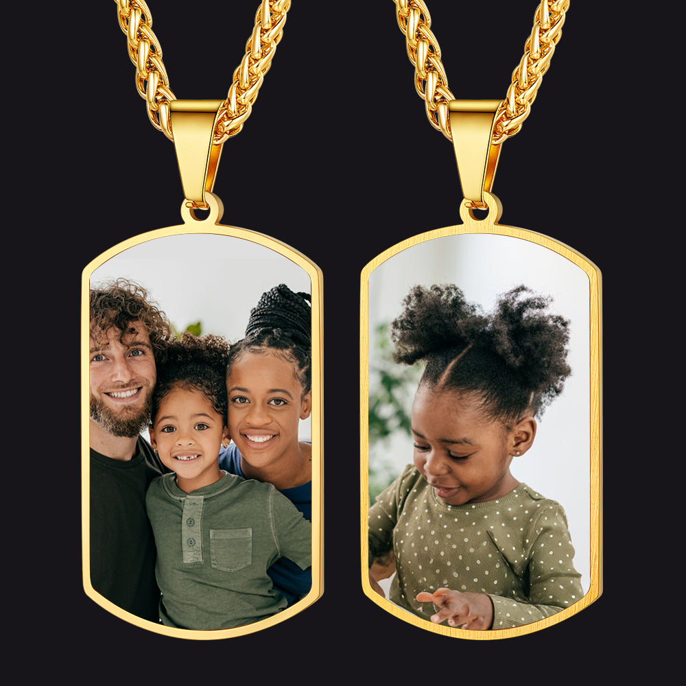 Personalized Double-side Photo Dog Tag Necklace