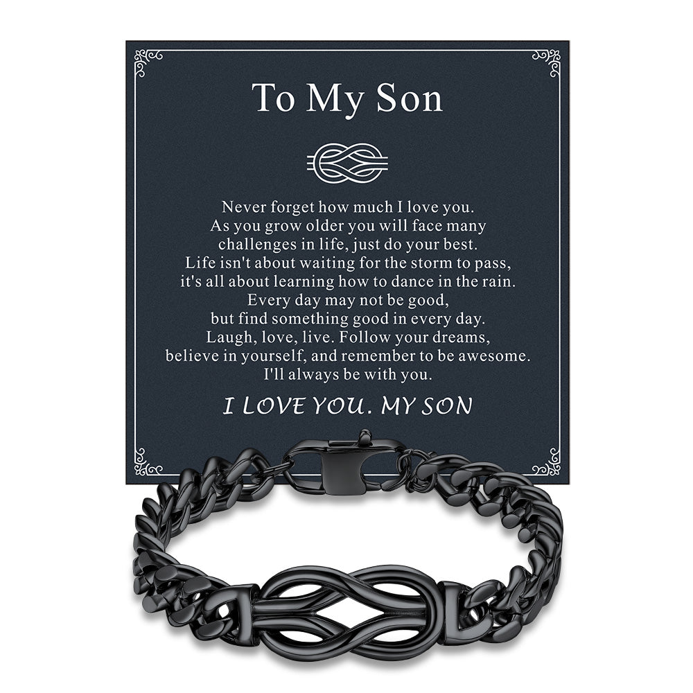 Love Knot Cuban Link Chain Bracelet Gift For Couple Men
