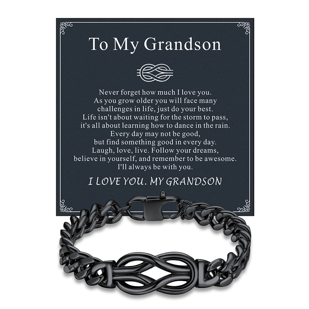 Love Knot Cuban Link Chain Bracelet Gift For Couple Men