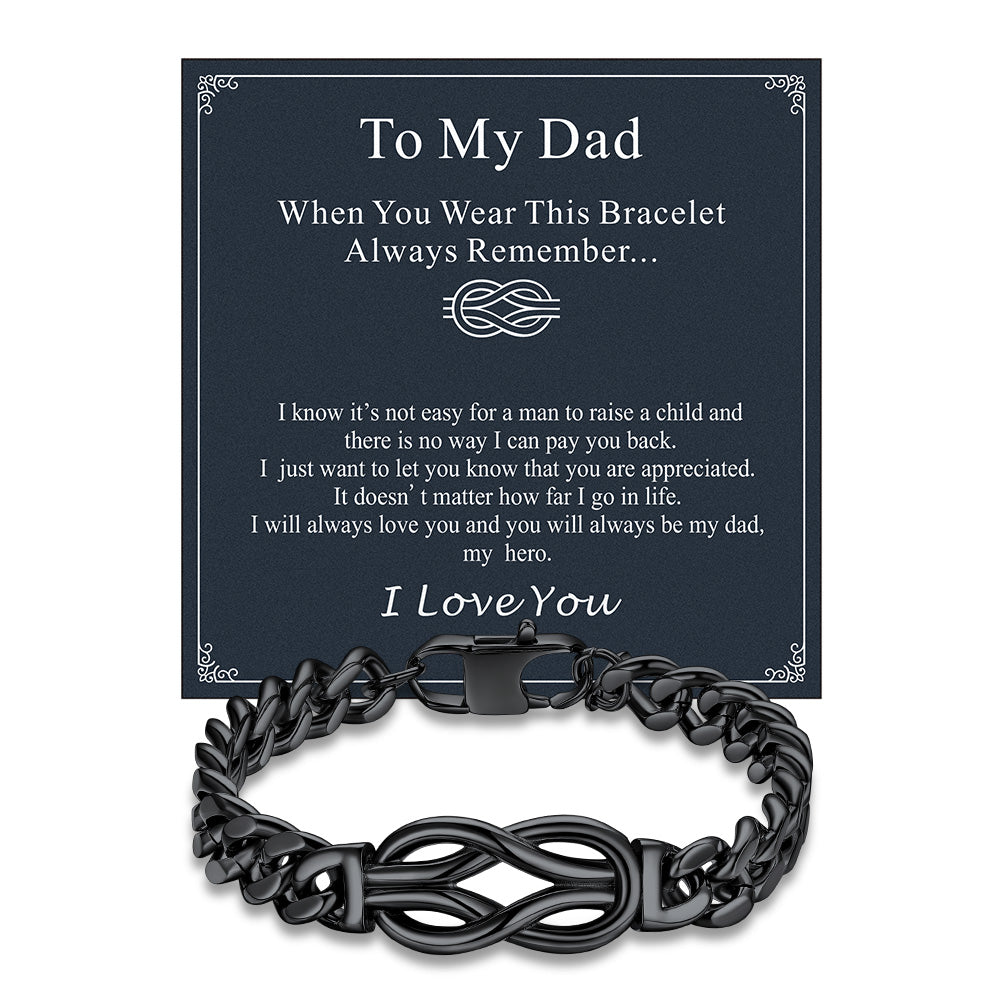 Love Knot Cuban Link Chain Bracelet Gift For Couple Men