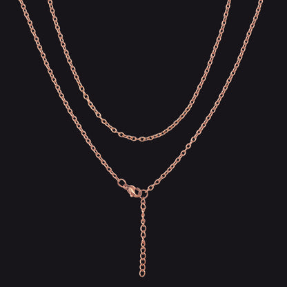 2MM Rolo Cable Necklace for Women Men