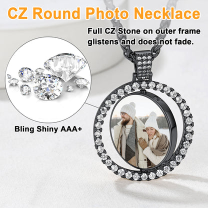 Personalized Cubic Zircon Picture Stainless Steel Necklace FaithHeart Jewelry