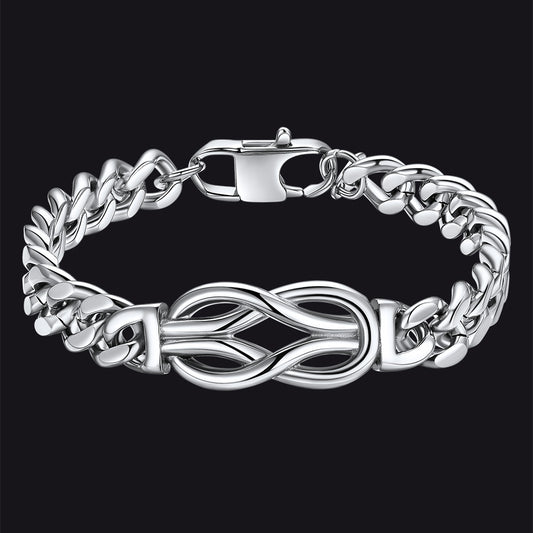 Love Knot Cuban Link Chain Bracelet Gift For Couple Menimg