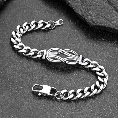 Love Knot Cuban Link Chain Bracelet Gift For Couple Men