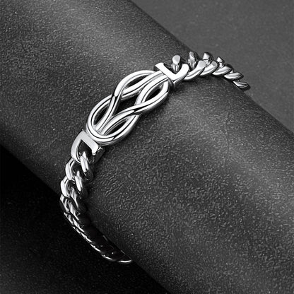 Love Knot Cuban Link Chain Bracelet Gift For Couple Men