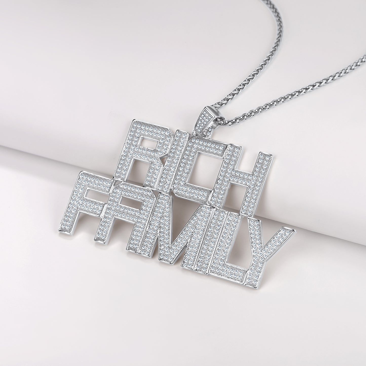 Gold hip hop custom initial necklace with iced sparkle