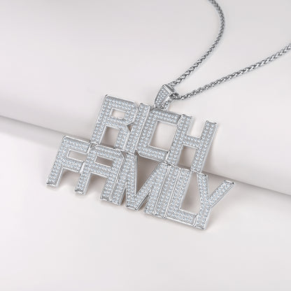 Gold hip hop custom initial necklace with iced sparkle