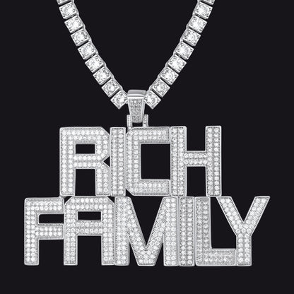 Custom hip hop CZ initial pendant necklace for men in silver