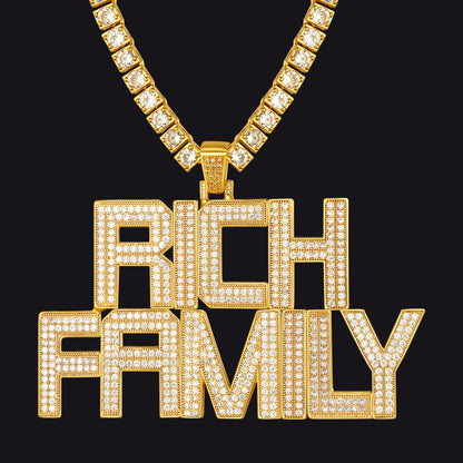 Custom hip hop CZ initial pendant necklace for men in gold