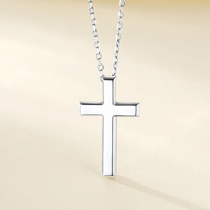 Silver Cross Necklace Dainty Christian Faith Pendant for Women
