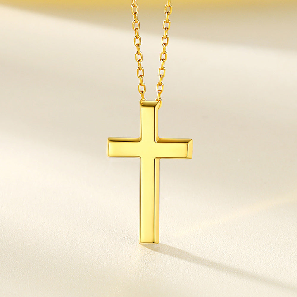 Gold Cross Necklace Dainty Christian Faith Pendant for Women