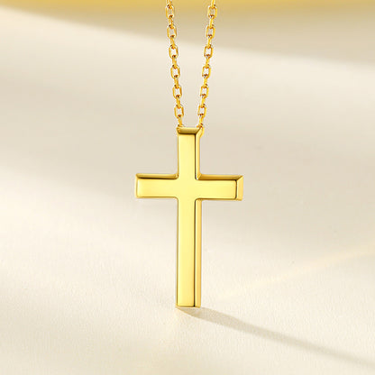 Gold Cross Necklace Dainty Christian Faith Pendant for Women