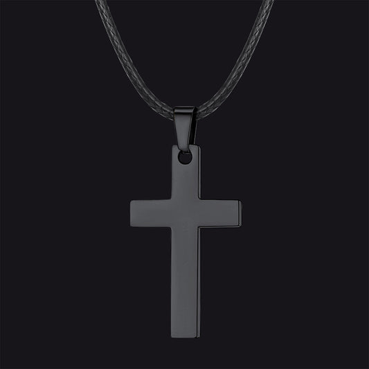 Engravable Cross Necklace Pendants for Men Women