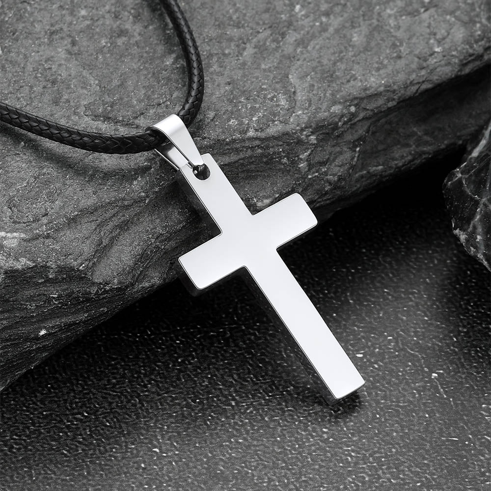 Engravable Cross Necklace Pendants for Men Women