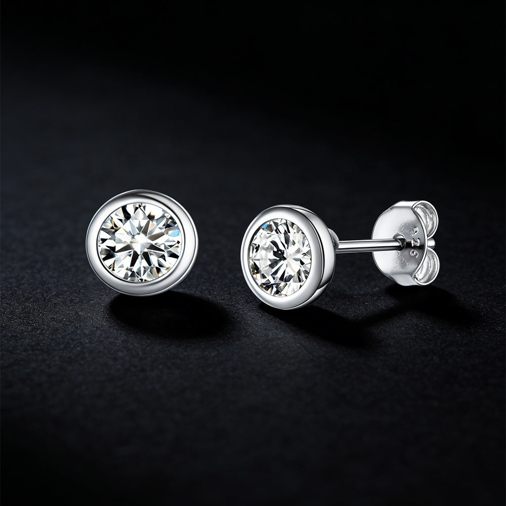 925 Sterling Silver CZ Stud Earrings Set for Men 3 Pairs