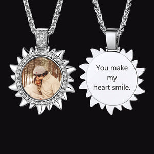 FaithHeart Sun Custom Zirconia Pendant Hip Hop Jewelry Picture Necklace FaithHeart
