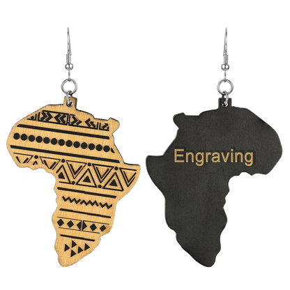 FaithHeart African Map Drop Earrings For Unisex FaithHeart
