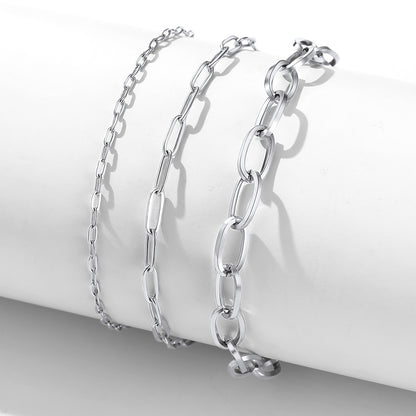 minimalist paperclip anklet- 2mm, 3mm, and 6mm widths