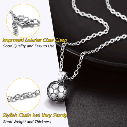  Soccer Sport Necklace for Soccer Fans and Player Details: Dimensions, Hypoallergenic, Lobster-Claw-Clasps
