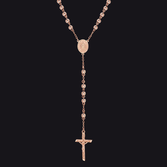 Collier et chaîne en perles de chapelet de la Vierge Marie catholique pour hommes et femmesimg