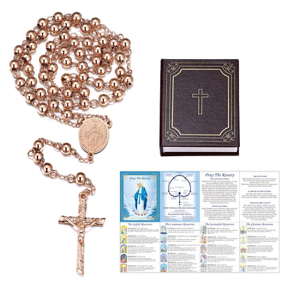 Catholic Virgin Mary Rosary Beads Cross Necklace Chain for Men Women