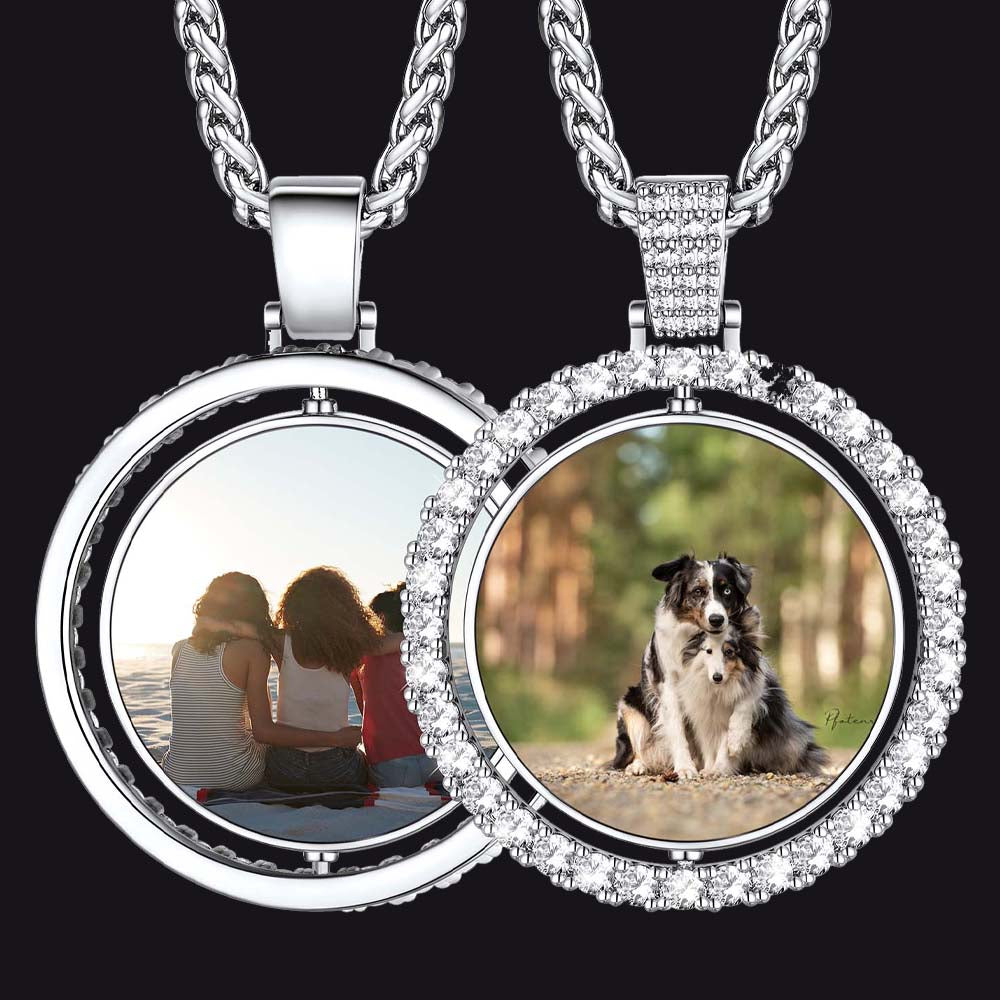 Personalized Cubic Zircon Picture Stainless Steel Necklace FaithHeart Jewelry