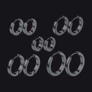 5 Pairs Minimalist Hoop Earrings Set for Men - FaithHeart Jewelry