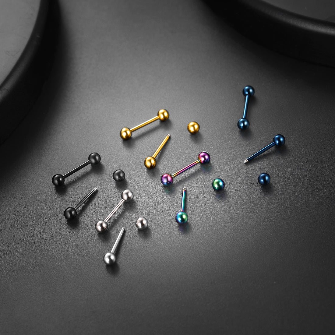 5 Pairs Small Ball Stud Earrings for Men Women