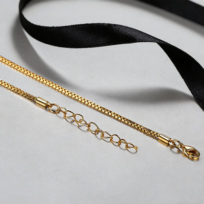 1.5MM Width Minimalist Box Chain Link Necklace for Men