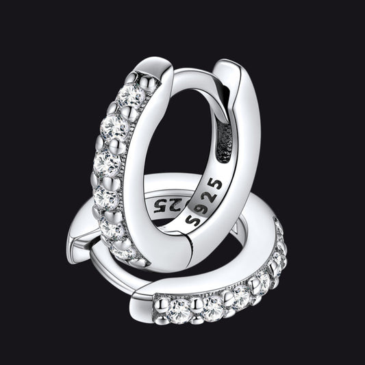 Sterling Silver CZ Cartilage Huggie Hoop Earrings 6MMimg