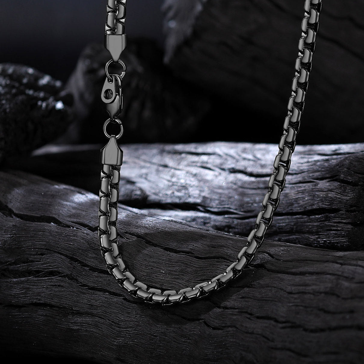 6mm Flat Box Chain & Bracelet Bundle Set for Men