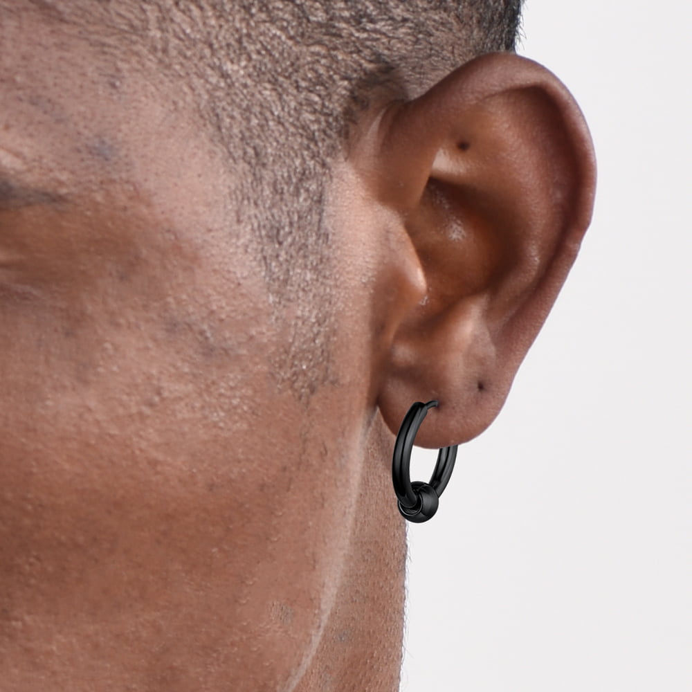 FaithHeart Punk Hoop & Round Plug Stud Earrings 3 Pairs Set FaithHeart Jewelry