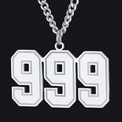 Personalized Sports Jersey Number Chain Necklace  Fans Pendant