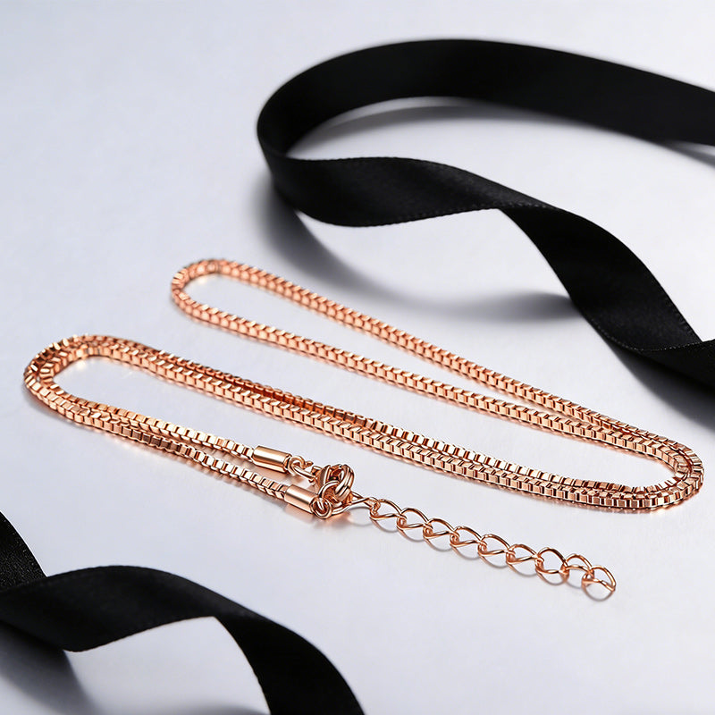 1.5MM Width Minimalist Box Chain Link Necklace for Men