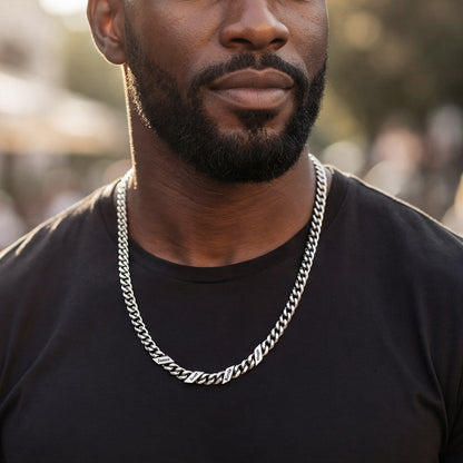   Engraved Name Cuban Chain Necklace for Women Men