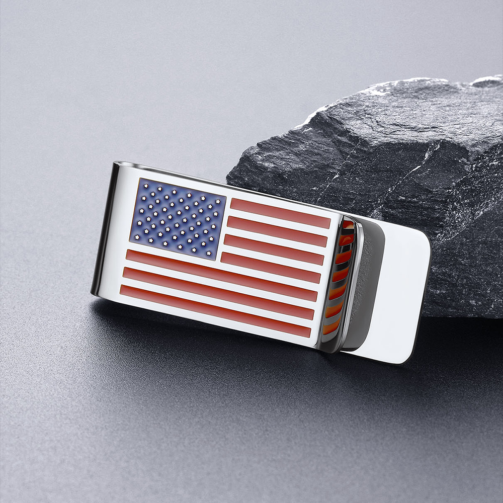 American Flag Slim Money Clips Customizable Slim Pocket Wallet