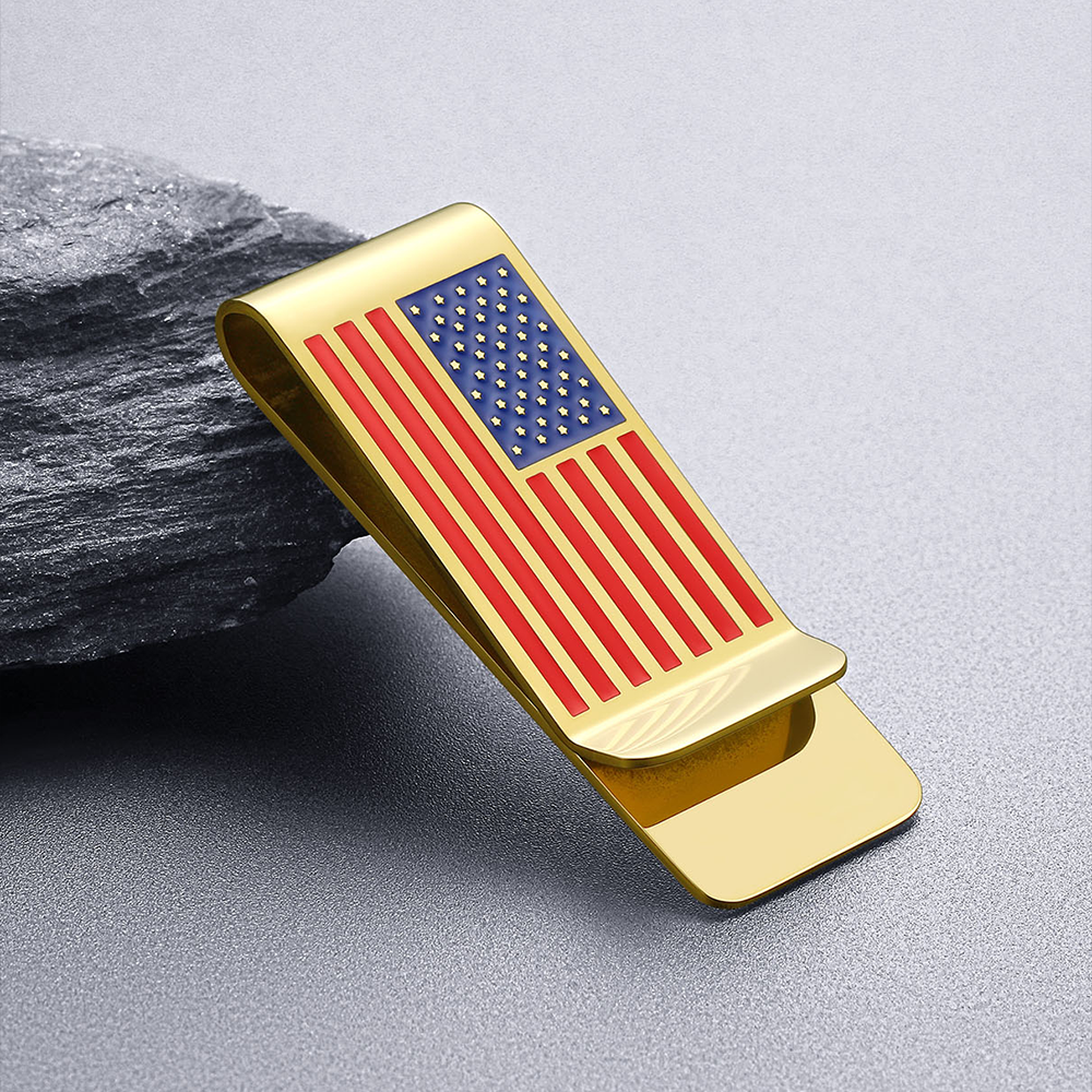 American Flag Slim Money Clips Customizable Slim Pocket Wallet