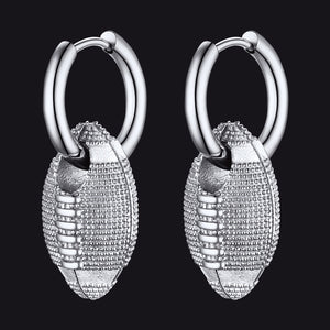 FaithHeart American Football Dangle Hoop Earrings for Men FaithHeart