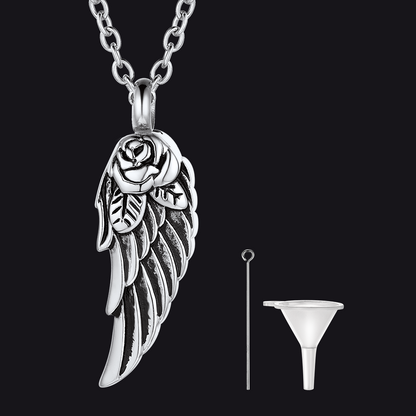 Angel Wings Cremation Urn Necklace