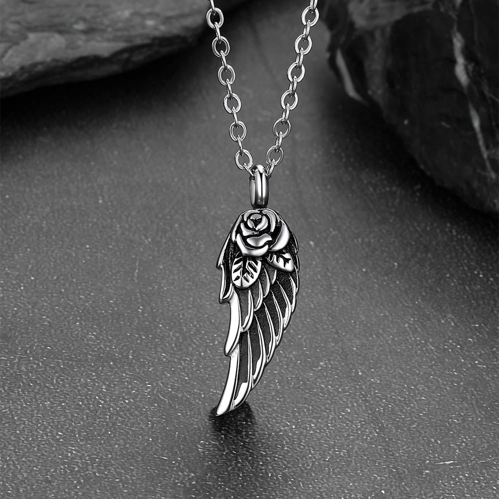 Angel Wings Cremation Urn Necklace