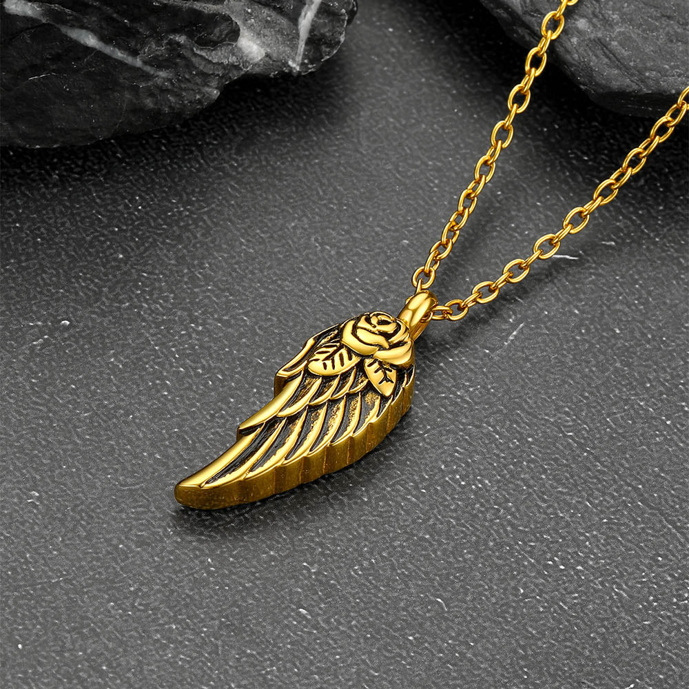 Angel Wings Cremation Urn Necklace