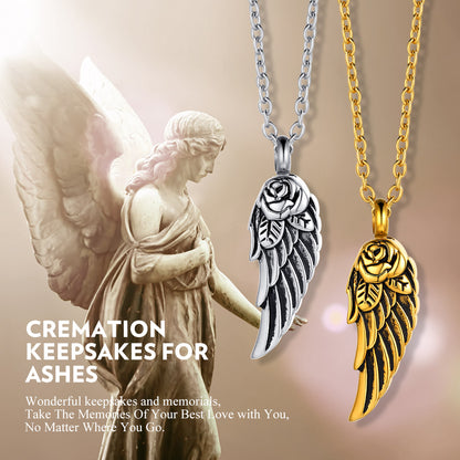 Angel Wings Cremation Urn Necklace